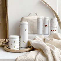 South Korea DOTTODOT Joint Tulip Olive Limited Portable Baby Thermos Heat Preservation Supplementary Food Cup