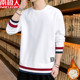 Antarctic people autumn and winter plus velvet thick sleeve round neck sweater men's trend coat men's wild bottoming shirt top Antarctic people autumn and winter plus velvet thick sleeve round neck sweater men's trend coat men's wild bottoming shirt top