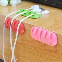 Candy color desktop data cable finishing fixer Take-up whole line collector card Solid line buckle Cable manager Storage clip