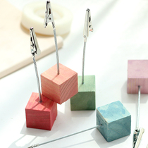 Creative retro color wooden message clip note clip seat decoration Desktop message clip Photo clip note clip