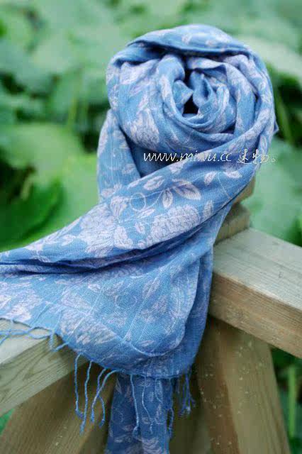 迷物~软暖~泰国手工织造天然印染纯棉围巾围脖礼物~单层七色入