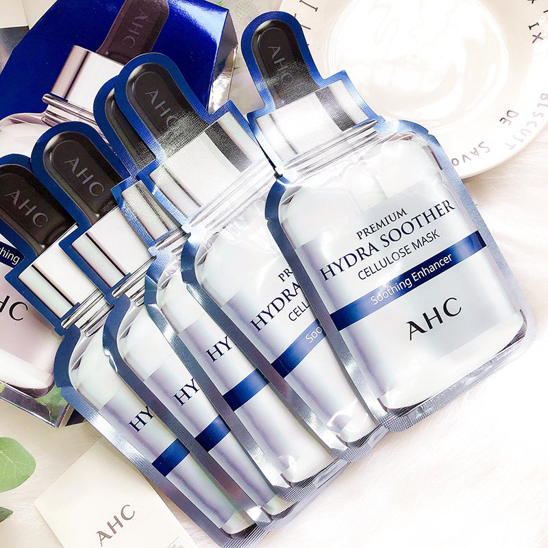 正品 韩国ahc 第三代面膜(1盒/5片)蓝色 补水保湿舒缓孕妇敏感肌b5高