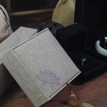 High-end hemp cloth flow Su Shoukry box printed small gift box Ring Jewelry Pendant Box Bracelet necklace box