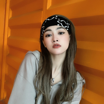 Hair band net red Tongan flat elastic pattern Fashion 100 lap retro wide bouquet hair with wash face South Korea headwear