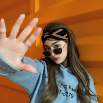 Korea Import Retro Autumn winter Coloured hair line wide edge Crossed Hair Band Temperament Net Infrared Out Knitted Hair Stirrup Hair