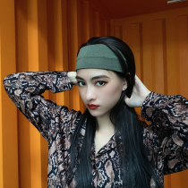 Net red hair with female pure color wool thread needle loom hair accessories wrapping core yarn cotton thread wide side hair stirrup elastic washout bunch hair band