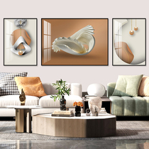Light luxury living room decorative painting abstract art sofa background wall hanging painting modern simple triple painting high-grade crystal porcelain painting