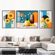 Morandi living room decoration sofa background wall mural creative literary style pastoral vase warm bedroom hanging painting