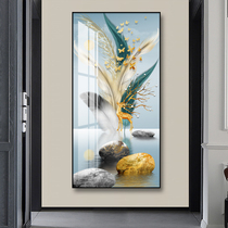 Light luxury entrance entrance decorative painting living room corridor aisle vertical painting modern style creative feather wall mural