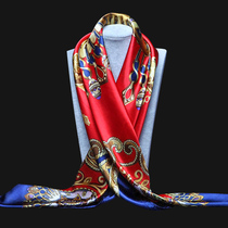 Han He Spring and Summer silky satin satin satin scarf Headscarf Oil painting scarf Shawl female silk scarf 90*90