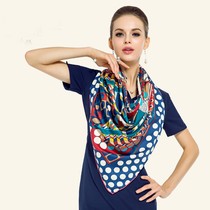 Han Wo European and American Wind satin big square towels Lady with twill scarf scarf shawl 130cm