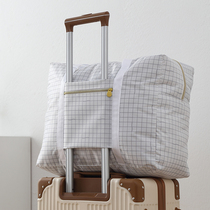 Poison Home Travel Bag Thickened Oxford Cloth White Plaid Hand Moving Bags Kindergarten Bedding