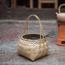 Handmade bamboo basket charcoal basket Gongfu tea kung fu tea set tea ceremony zero with olive charcoal longan charcoal boiled tea charcoal