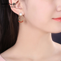 Smoke Rain Jiangnan Female Ear Nail Summer Silver Needle Ear Accessories Fashion Sweet And Elegant Temperament Earrings Minima Delicate New Commute