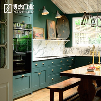 Log cabinet custom-made American solid wood whole kitchen quartz stone counter cabinet door panel custom design whole house custom