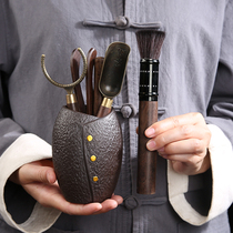 Purple Sand Tea Ceremony Six Gentleman Set Ceramic Kung Fu Tea Set Accessories Ebony Tea Clip Teaspoon Tea Needle Pen