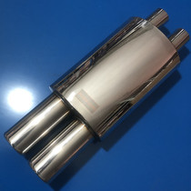 E34 and 535 isovans welded retrofit available double-in double-out flat drum stainless steel exhaust pipe tail drum sound drum