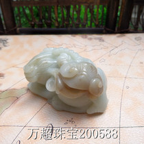 Hetian jade sugar green and white jade sheep Auspicious and auspicious ornaments Carved hand pieces Play pieces Pendant pendant Wanchao jewelry