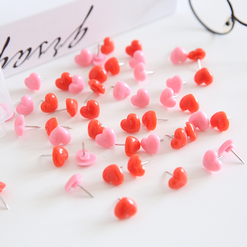 Color photo wall love press nail pin painting round toe plastic big head nail diy boxed I-nail 50 pieces