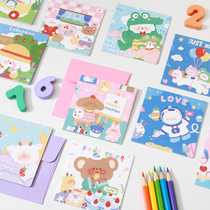 Cute Bear Valentines Day Birthday Card Mothers Day Teachers Day Gift Card Handwriting Blessing in Wind