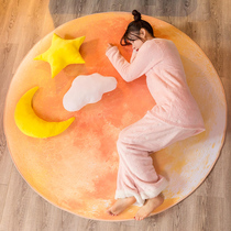 ins planet round carpet net red with the same floor mat computer chair swivel chair mat Bedroom large area bedside blanket