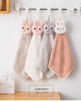 Cartoon childrens hand towel hanging hand towel strong absorbent coral velvet large thick cute womens towel