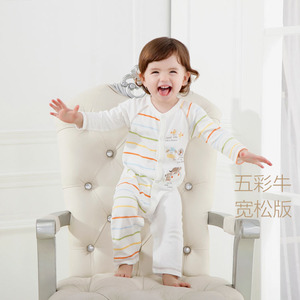 婴儿春秋连体衣男女宝宝纯棉短袖哈衣新生儿秋季长袖衣服秋装爬服