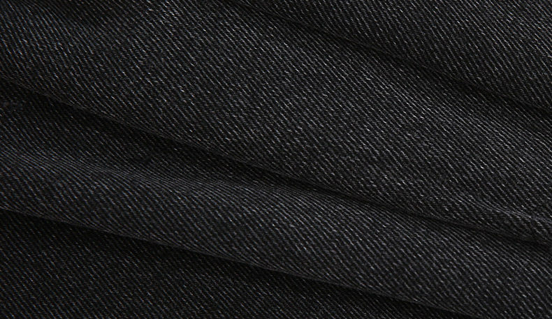 moco中腰纯棉破洞网眼锥裤黑色牛仔裤ma174pat407 摩安珂