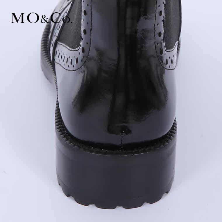 MO&Co.高帮靴秋冬镂空雕花休闲百搭裸靴马丁靴MA153ORS07 moco