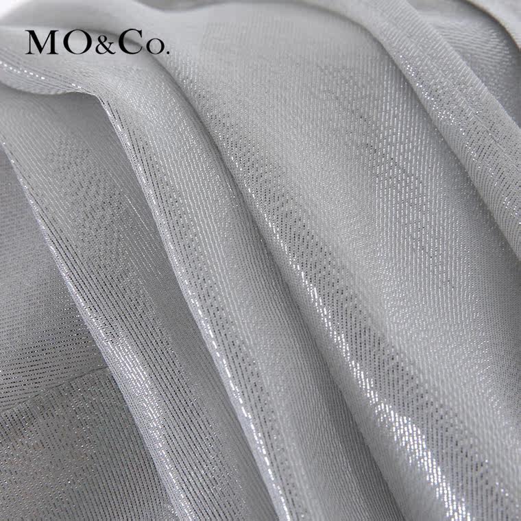 MO&Co.白衬衫女短袖夏装欧美桑蚕丝短款宽松衬衣MA152SHT46moco