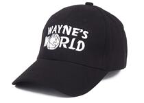 Waynes World Black Baseball Cap Waynes World Embroidered Baseball Cap Cap