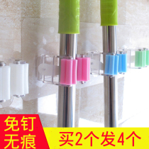 Powerful viscose wall-mounted mop adhesive hook mop clip holder non-perforated and non-trace suction cup nail-free mop broom rack
