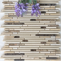 Marble mosaic wall stickers natural stone living room deep brown light brown logo background wall toilet tile bathroom tile bathroom