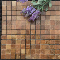 Natural stone mosaic wall sticker brown marble wood grain yellow bright Wall patch waistline bathroom bathroom bar