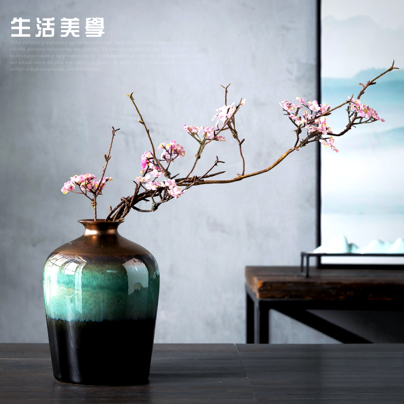 New Chinese style rich ancient frame table vase furnishing articles ceramic sitting room adornment flower arranging dried flowers creative TV ark, decoration