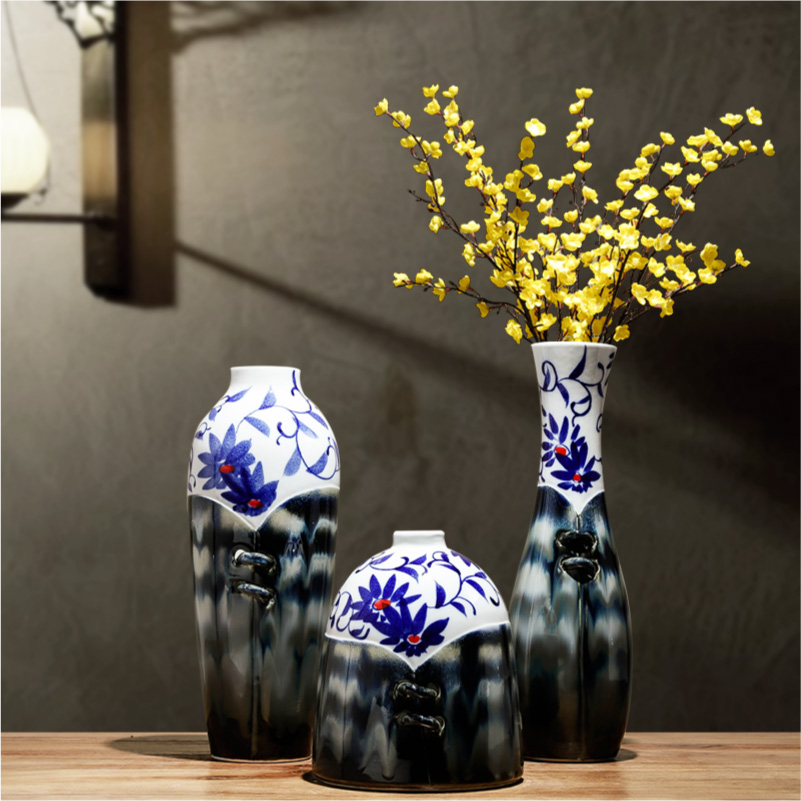 New Chinese style ceramic vases, dried flowers, decorative home furnishing articles table sitting room porch decoration indoor TV ark, arranging flowers