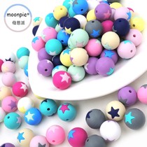 15mm 15mm silicone pentagonal star bead outlet bites gum baby grindstone silicone bead