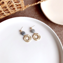 SUSUHOUSE cold wind earrings without pierced ears female Morandi color ring stud earrings oil painting sense 2019 new trend