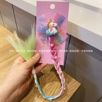 Export Australian girl unicorn beaded braid hairclip hair accessories female treasure hair accessories cute children bow braids