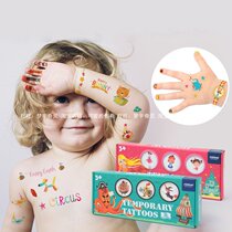 INS cute children tattoo stickers safe and environmentally friendly baby nail stickers waterproof durable boy and girl stickers gift box