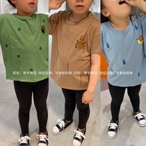 Export Japanese cute insect cotton short sleeve loose T-shirt boys and girls summer baby short sleeve shirt childrens clothing