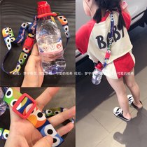 Japan Sesame Street beverage bottle strap Anpanman portable water bottle buckle Mineral water bottle buckle surface super oblique cross cup strap