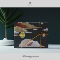 sixcoins Chinese style Ming Dynasty Black Powder Festival wrapping paper gift Birthday package Flower gift paper package