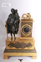 French Nineteenth-century Empire Style Full Bronze Sculpture Atlantic Antique Eurostyle Seat Bell Old Fireplace Bell