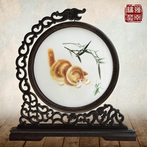 Guangdong embroidery Guangdong embroidery cat special price Guangdong characteristic gifts handmade embroidery decoration screen