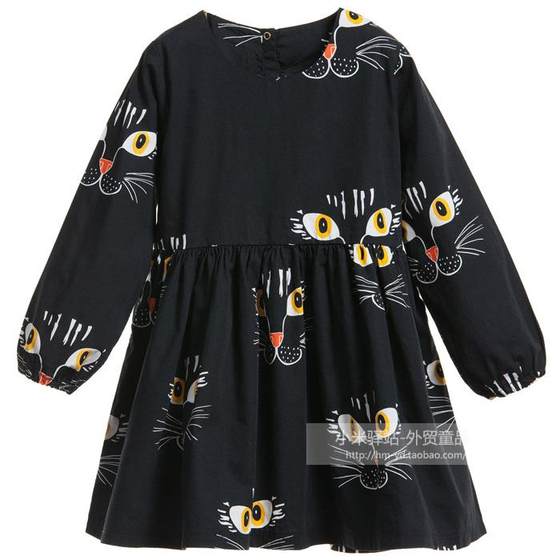 Children's clothing, black cool cat face, personalized printed long-sleeved round neck dress, fine yarn pure cotton skirt, casual dress dress
Children's clothing, black cool cat face, personalized printed long-sleeved round neck dress, fine yarn pure cotton skirt, casual dress dress