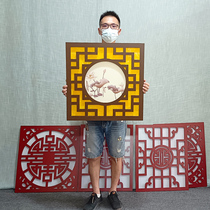 Hollow carved board ceiling PVC partition living room corridor aisle entrance through lattice screen Chinese style modeling decoration