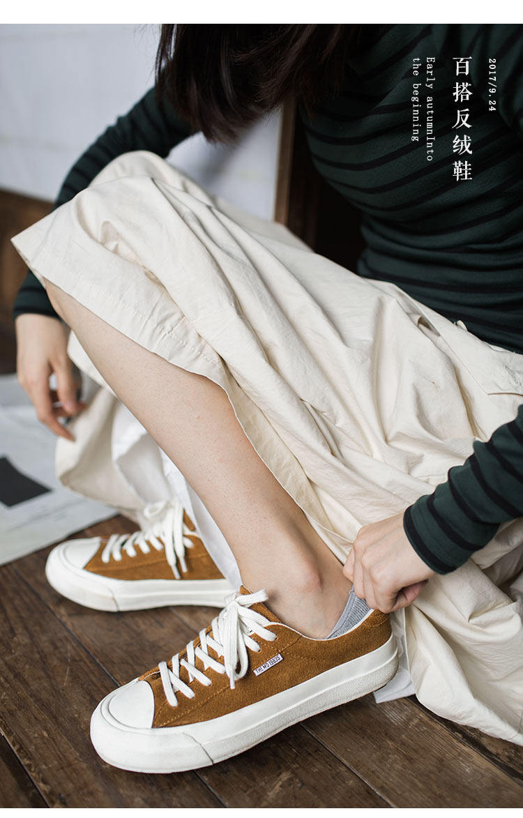 靴下物春秋款复古低帮帆布鞋女学生韩版休闲鞋百搭平底布鞋潮鞋子