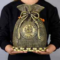 Pure copper handicrafts money bag money storage pot living room fortune cornucopia ornaments opening housewarming gifts