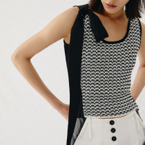 MADEINAM custom strong twist cotton rope stretch ribbed jacquard knit vest